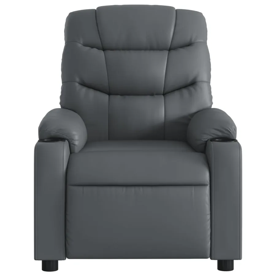 Fauteuil de massage inclinable Gris Similicuir - 7