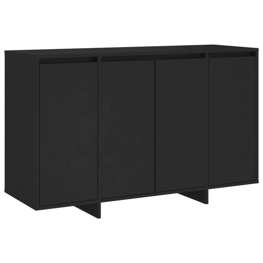 Buffet noir 120x41x75 cm bois d'ingénierie - 2