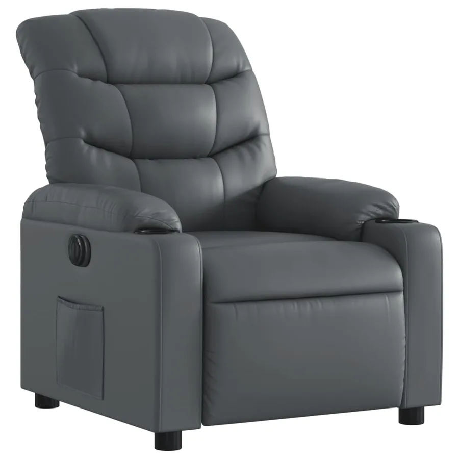 Fauteuil inclinable électrique Gris Similicuir - 4
