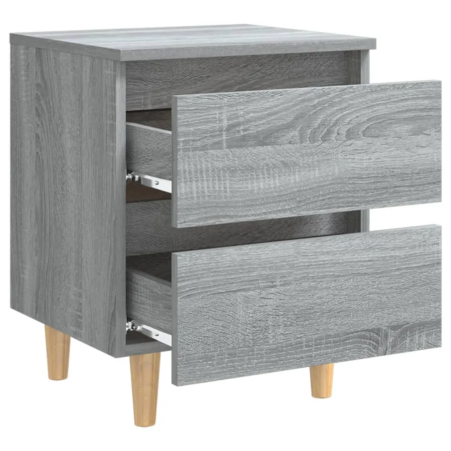 Table de chevet avec pieds en bois Sonoma gris 40x35x50 cm - 5