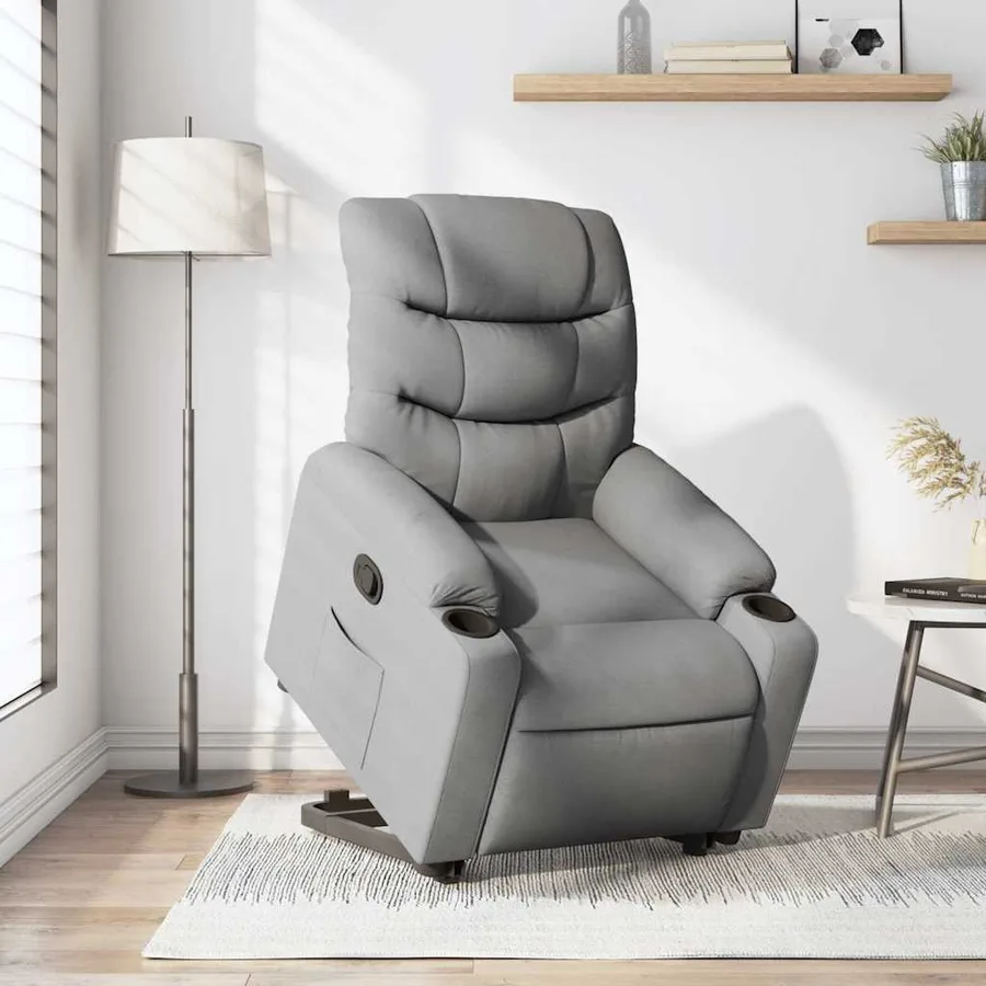 Fauteuil inclinable Gris clair Tissu - 15