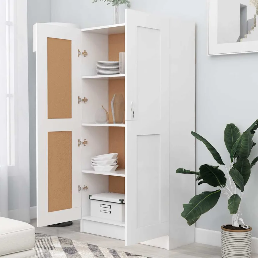 Bibliothèque Blanc 82,5x30,5x150 cm Bois d’ingénierie - 3