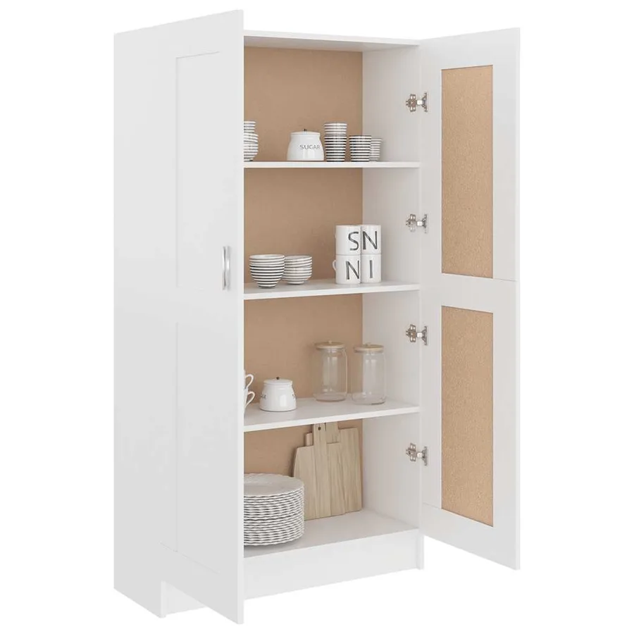 Bibliothèque Blanc 82,5x30,5x150 cm Bois d’ingénierie - 7