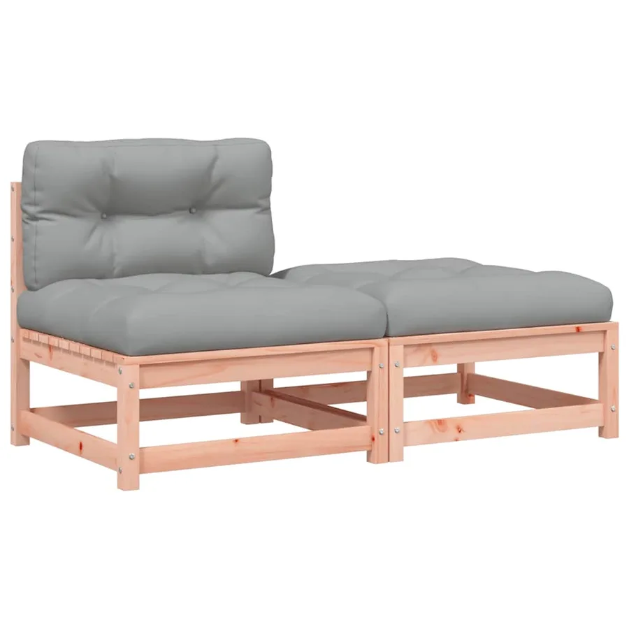 Canapé de jardin sans accoudoirs avec coussins et repose-pieds - 2