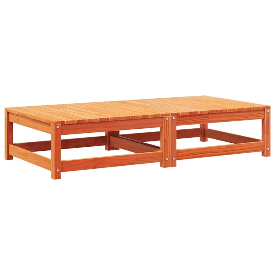 Repose-pieds de jardin avec coussins 2 pcs bois massif pin - 4