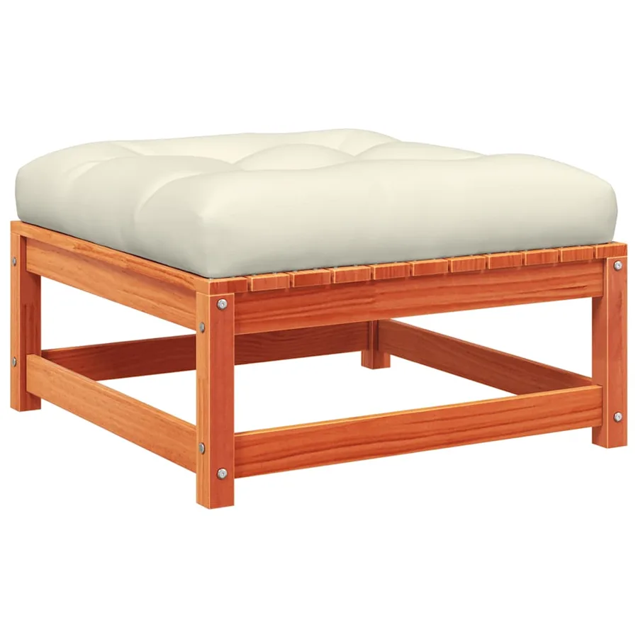 Repose-pieds de jardin avec coussins 2 pcs bois massif pin - 5