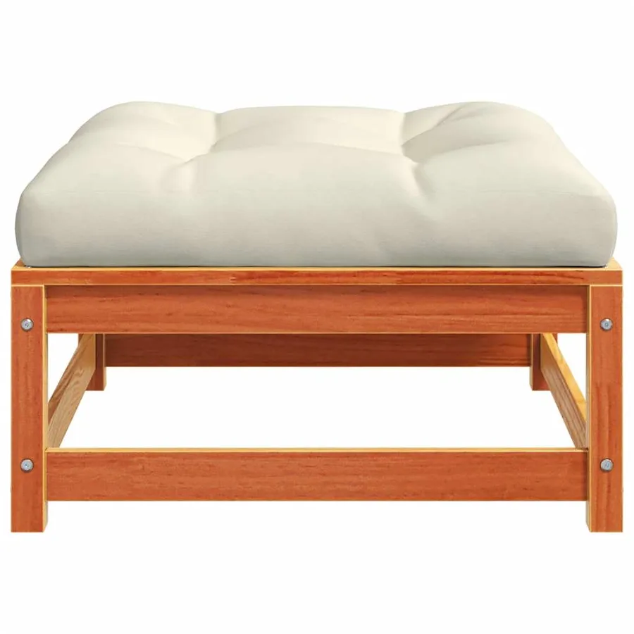 Repose-pieds de jardin avec coussins 2 pcs bois massif pin - 7
