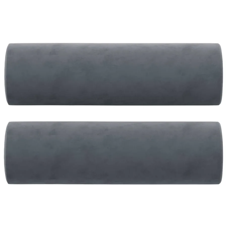 Canapé 3 places avec oreillers gris foncé 180 cm velours - 5