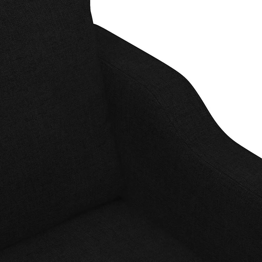 Canapé à 3 places Noir 180 cm Tissu - 6