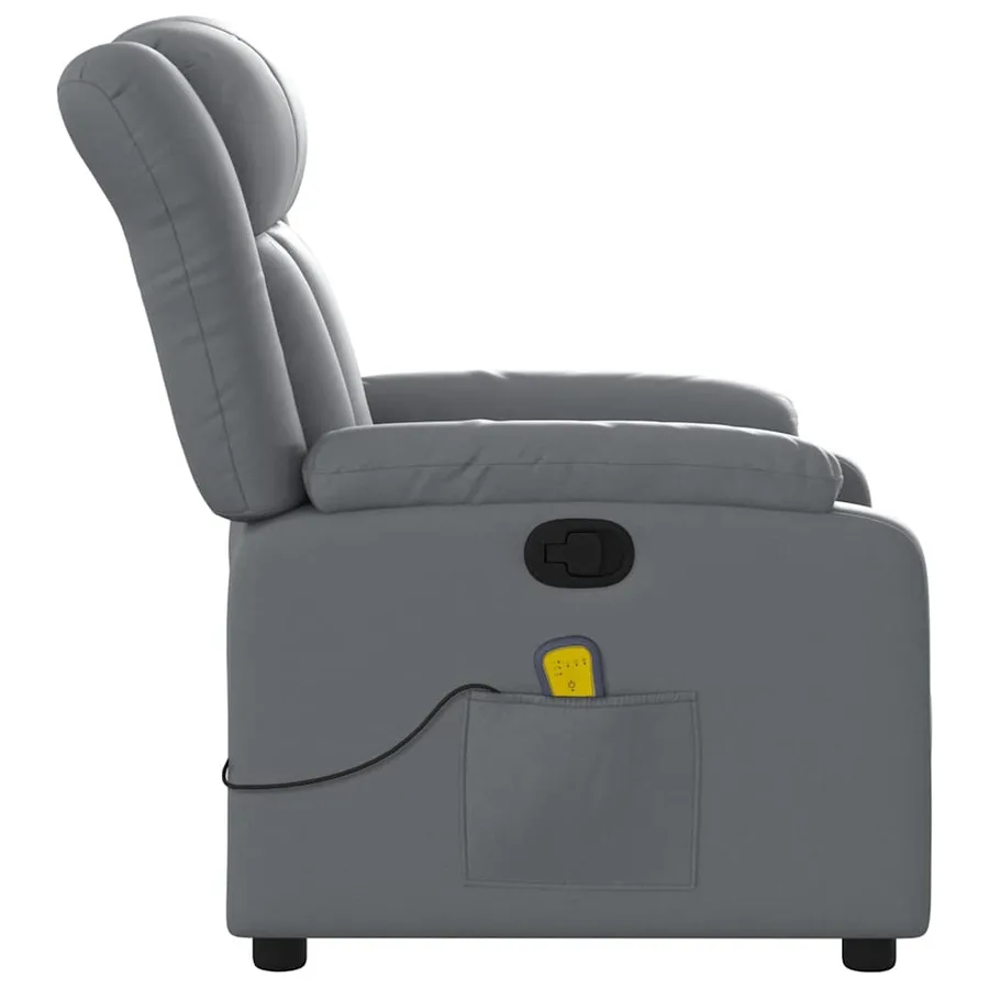 Fauteuil de massage inclinable Gris Similicuir - 9