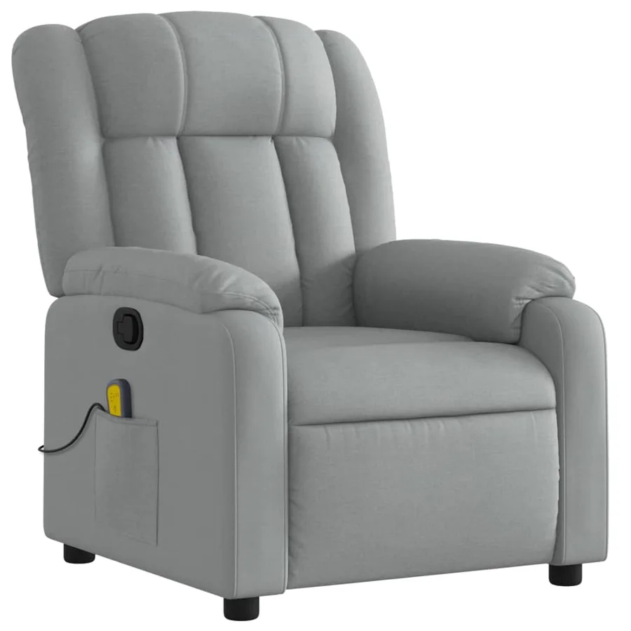 Fauteuil de massage inclinable gris clair tissu - 3