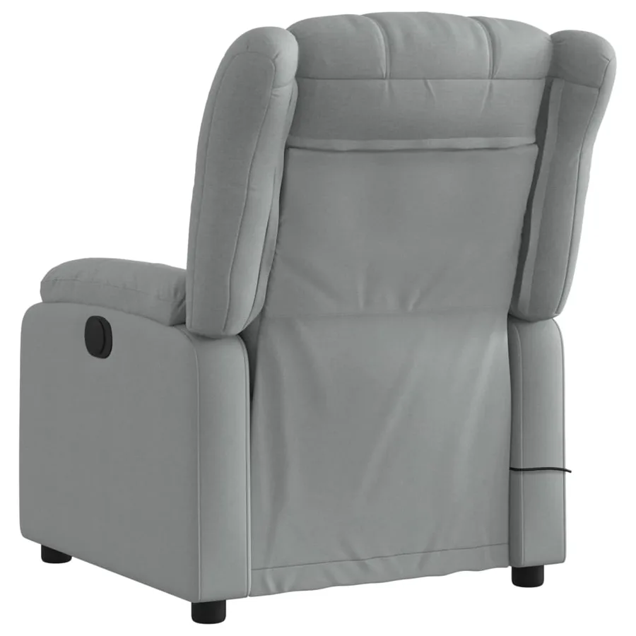 Fauteuil de massage inclinable gris clair tissu - 4