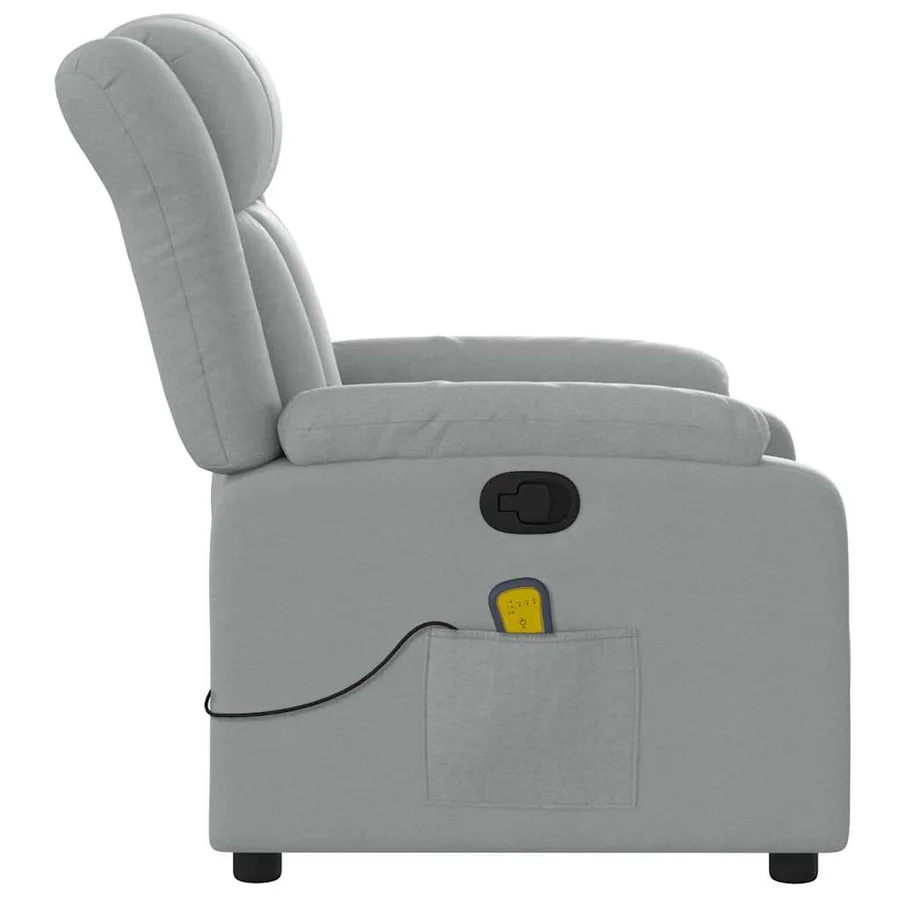 Fauteuil de massage inclinable gris clair tissu - 8
