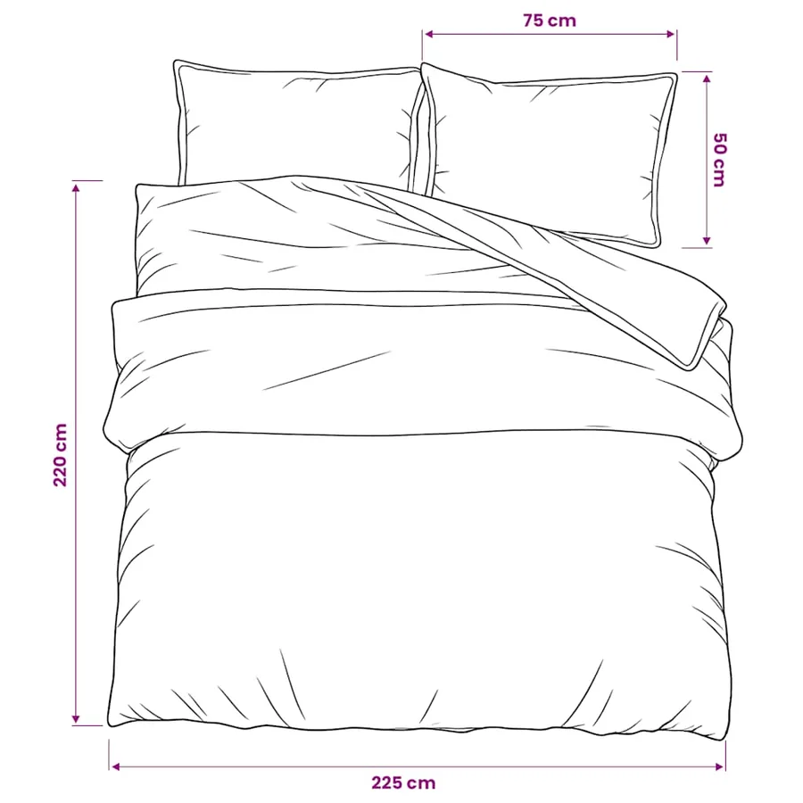 Ensemble de housse de couette gris foncé 225x220 cm Coton - 6