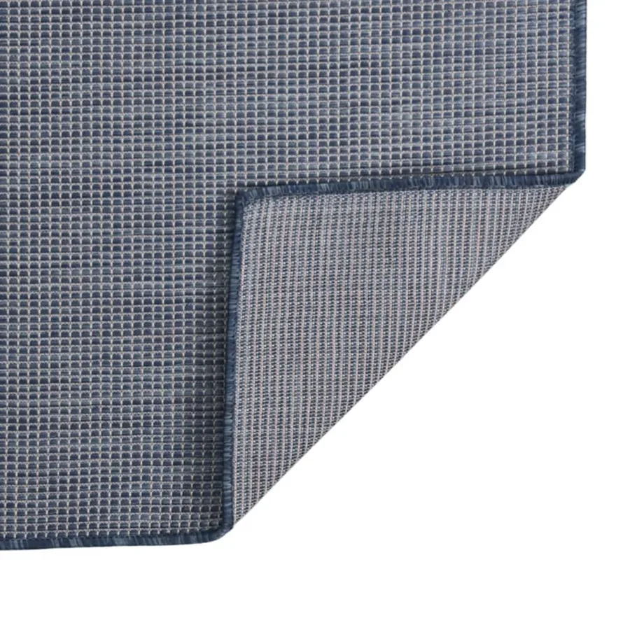 Tapis à tissage plat d'extérieur 140x200 cm Bleu - 2