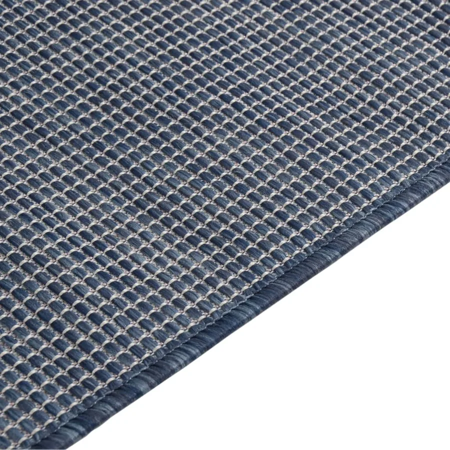 Tapis à tissage plat d'extérieur 140x200 cm Bleu - 4