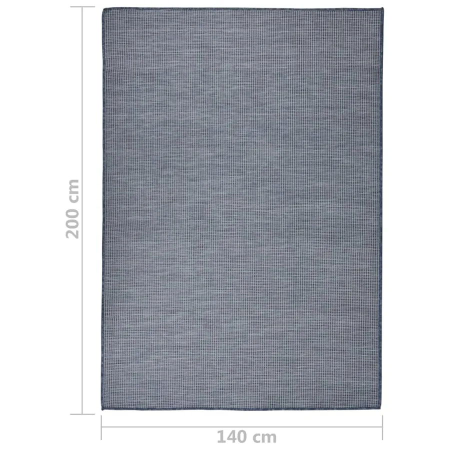 Tapis à tissage plat d'extérieur 140x200 cm Bleu - 6