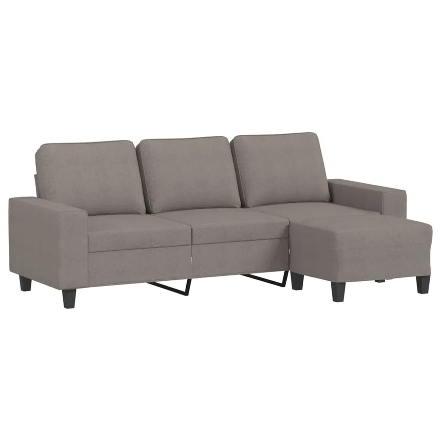 Canapé à 3 places avec repose-pieds Taupe 180 cm Tissu - 2