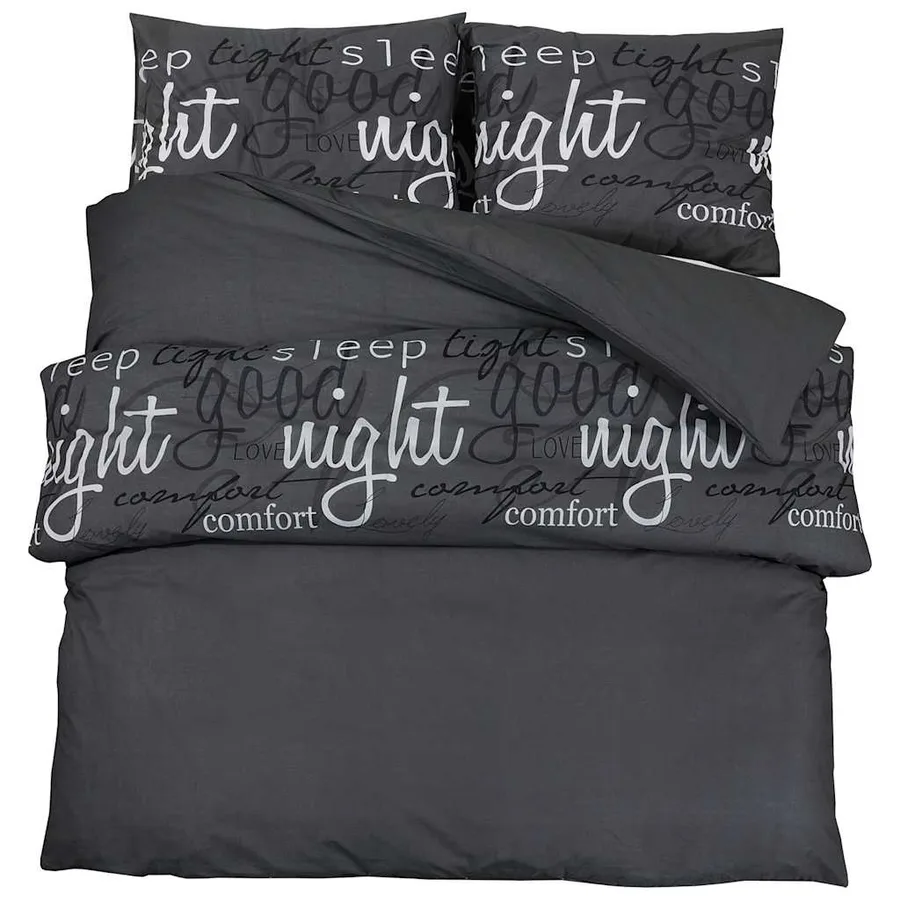 Ensemble de housse de couette Noir 200x200 cm Coton - 2