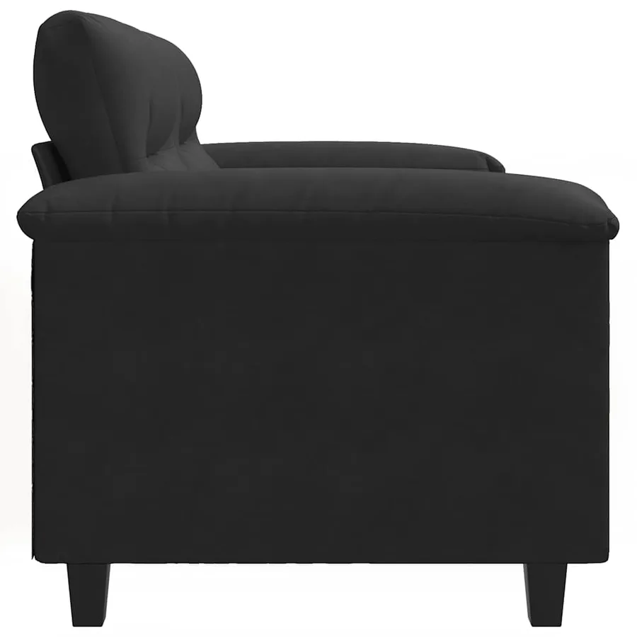 Canapé à 2 places Noir 120 cm Tissu microfibre - 5