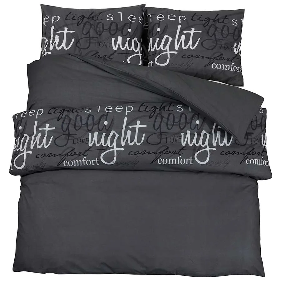 Ensemble de housse de couette Noir 260x220 cm Coton - 2