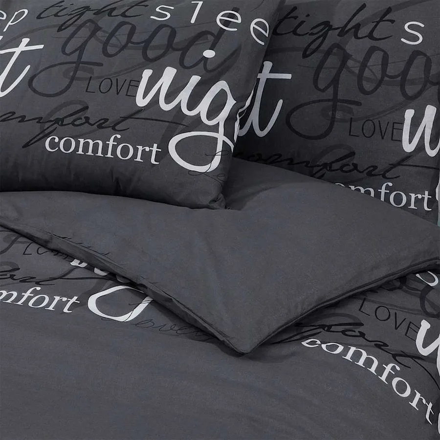 Ensemble de housse de couette Noir 260x220 cm Coton - 5