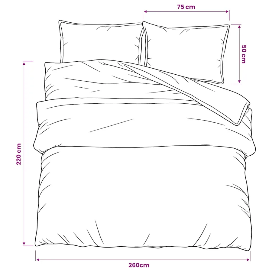 Ensemble de housse de couette Noir 260x220 cm Coton - 6