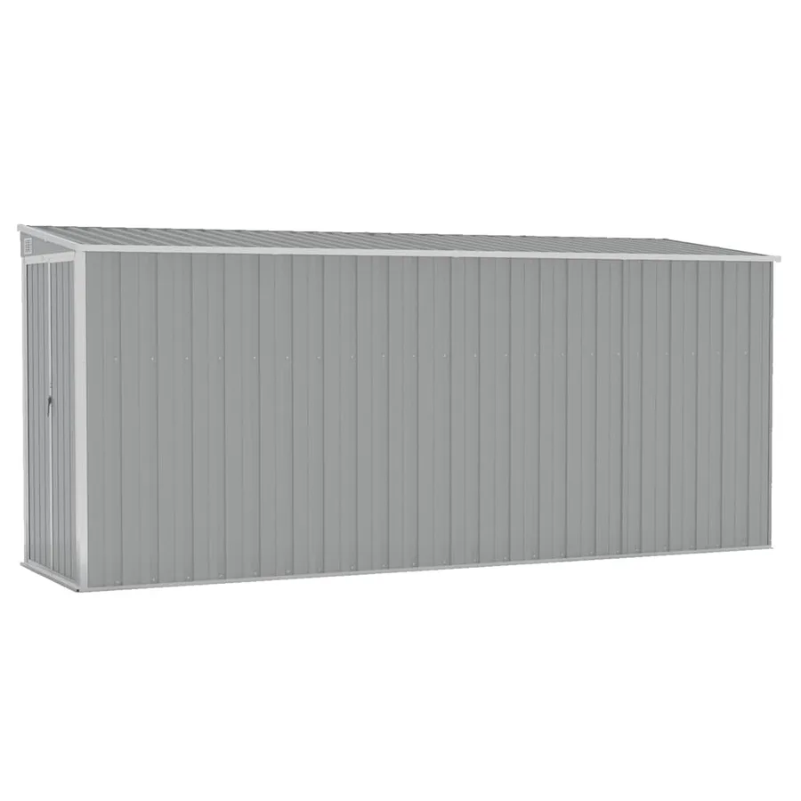 Abri de jardin mural Gris 118x382x178 cm Acier galvanisé - 2