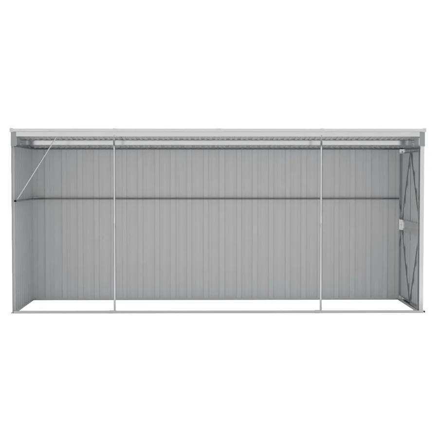 Abri de jardin mural Gris 118x382x178 cm Acier galvanisé - 5