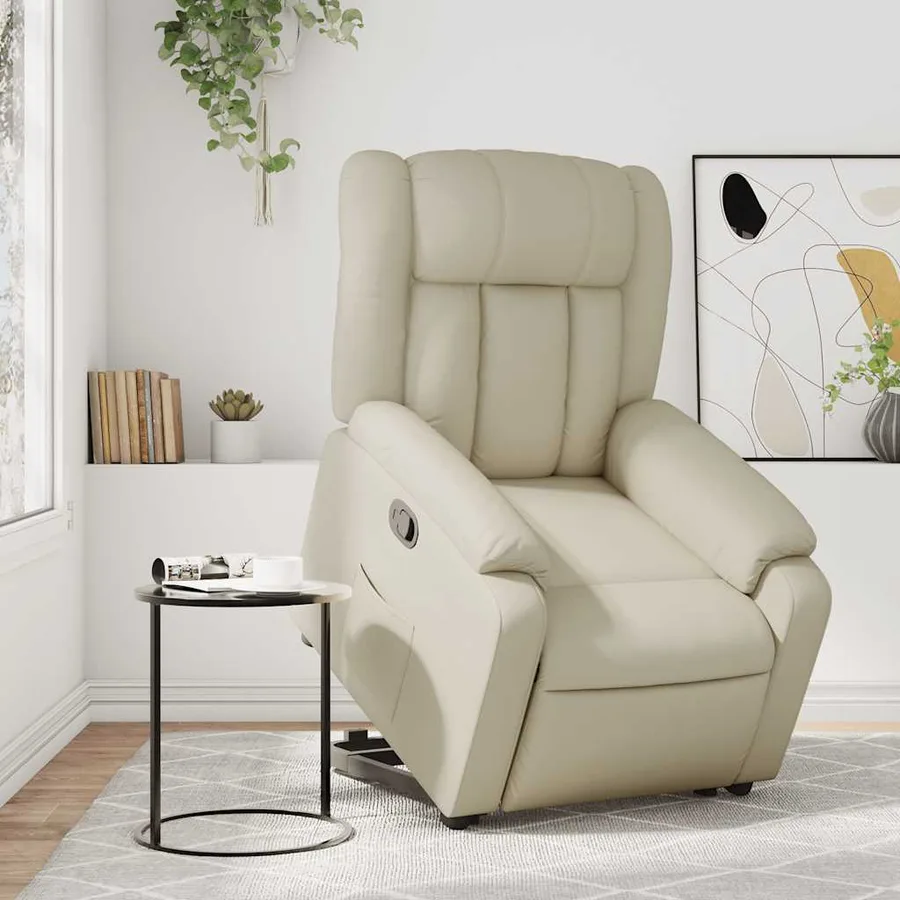 Fauteuil inclinable Crème Similicuir - 15
