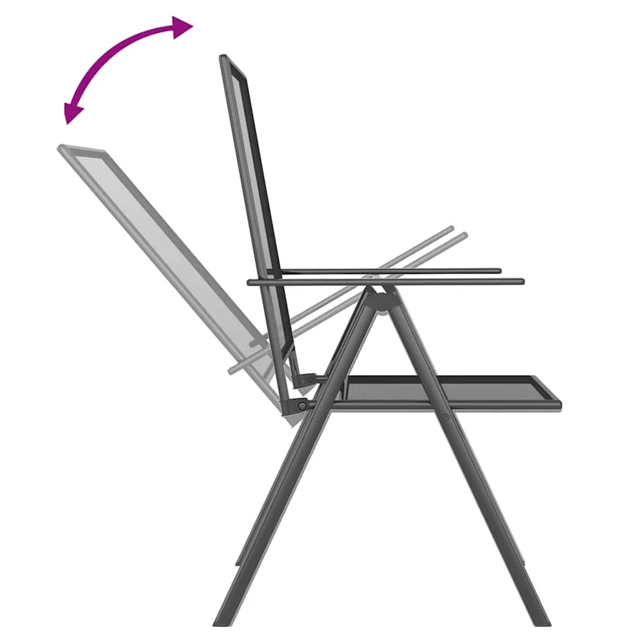 Ensemble à manger de jardin 5 pcs anthracite acier - 6