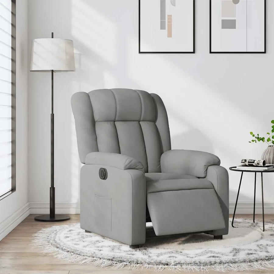 Fauteuil inclinable électrique Gris clair Tissu - 15