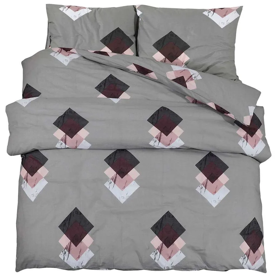 Ensemble de housse de couette Gris 220x240 cm Coton - 2