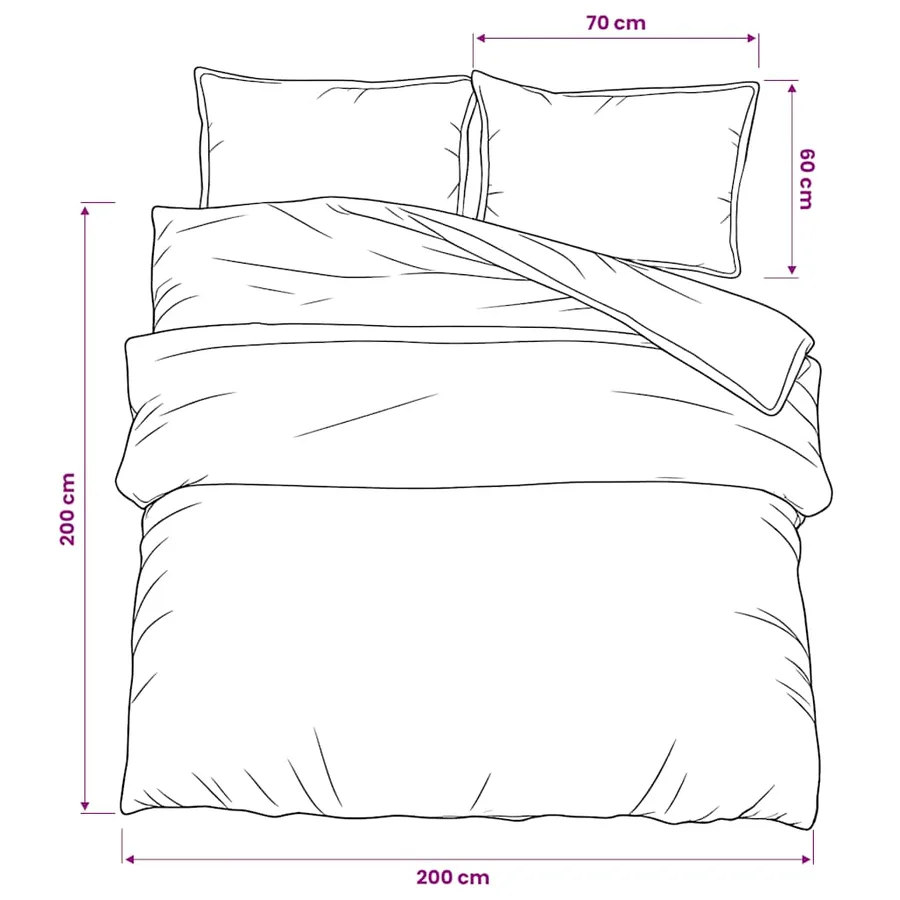 Ensemble de housse de couette rose 200x200 cm Coton - 6