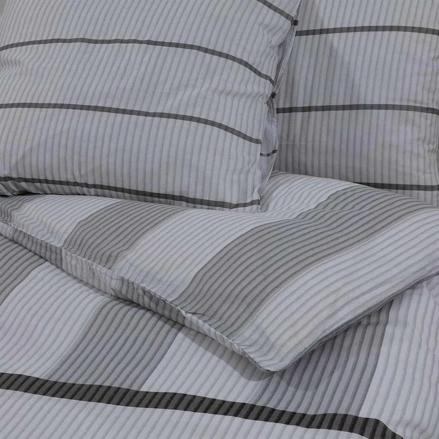 Ensemble de housse de couette Gris 200x200 cm Coton - 5