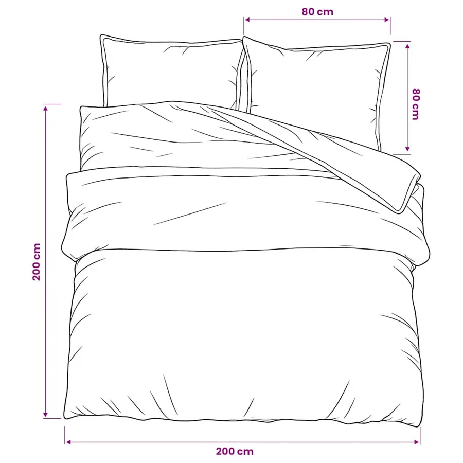 Ensemble de housse de couette Gris 200x200 cm Coton - 6