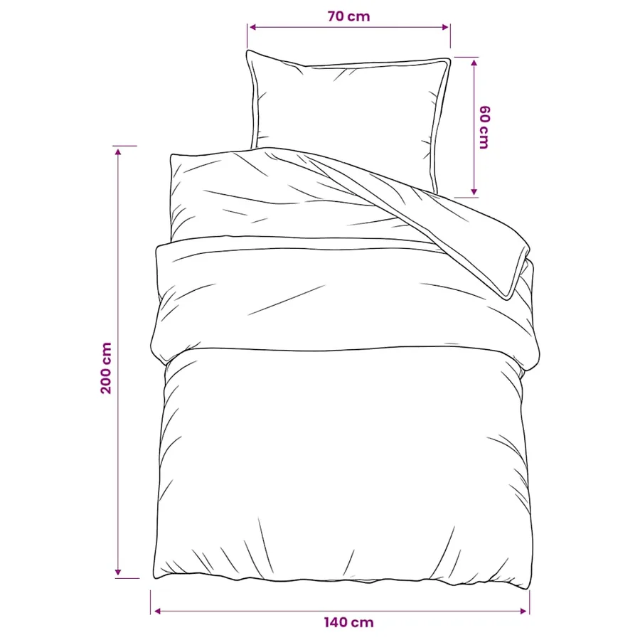 Ensemble de housse de couette Noir 140x200 cm Coton - 6