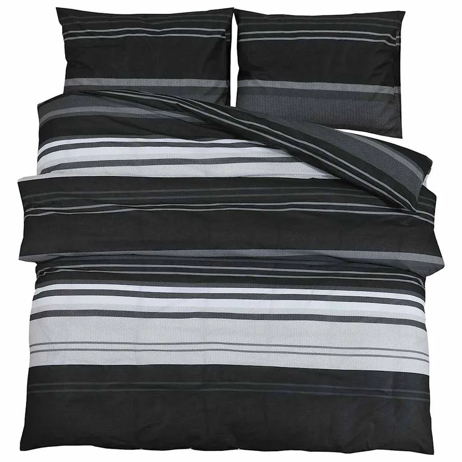 Ensemble de housse de couette noir et blanc 140x200 cm Coton - 2