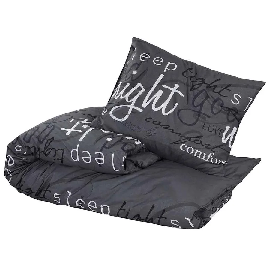 Ensemble de housse de couette Noir 135x200 cm Coton - 3
