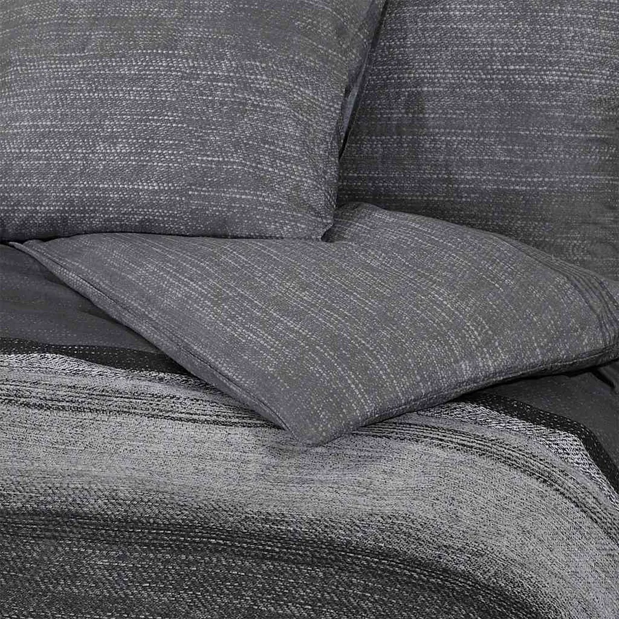 Ensemble de housse de couette gris foncé 200x200 cm Coton - 5