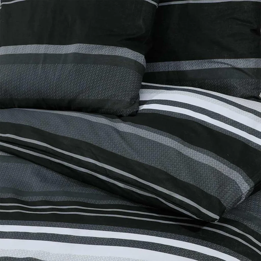 Ensemble de housse de couette noir et blanc 135x200 cm Coton - 5