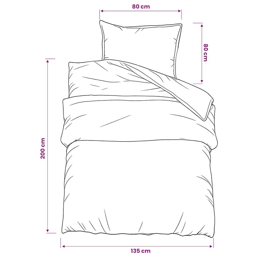 Ensemble de housse de couette gris foncé 135x200 cm Coton - 6