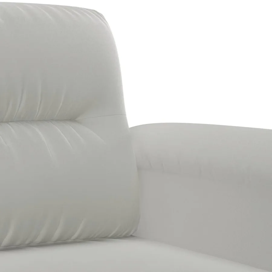 Ensemble de canapés 3 pcs coussins gris clair tissu microfibre - 6