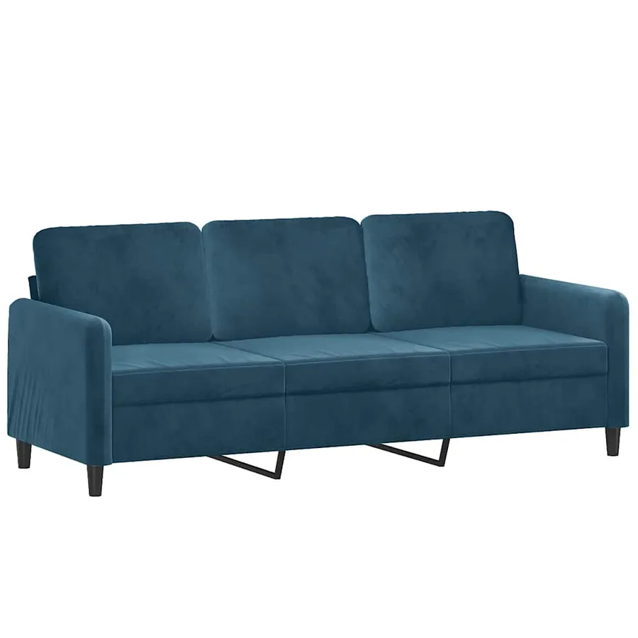 Canapé à 3 places Bleu 180 cm Velours - 2