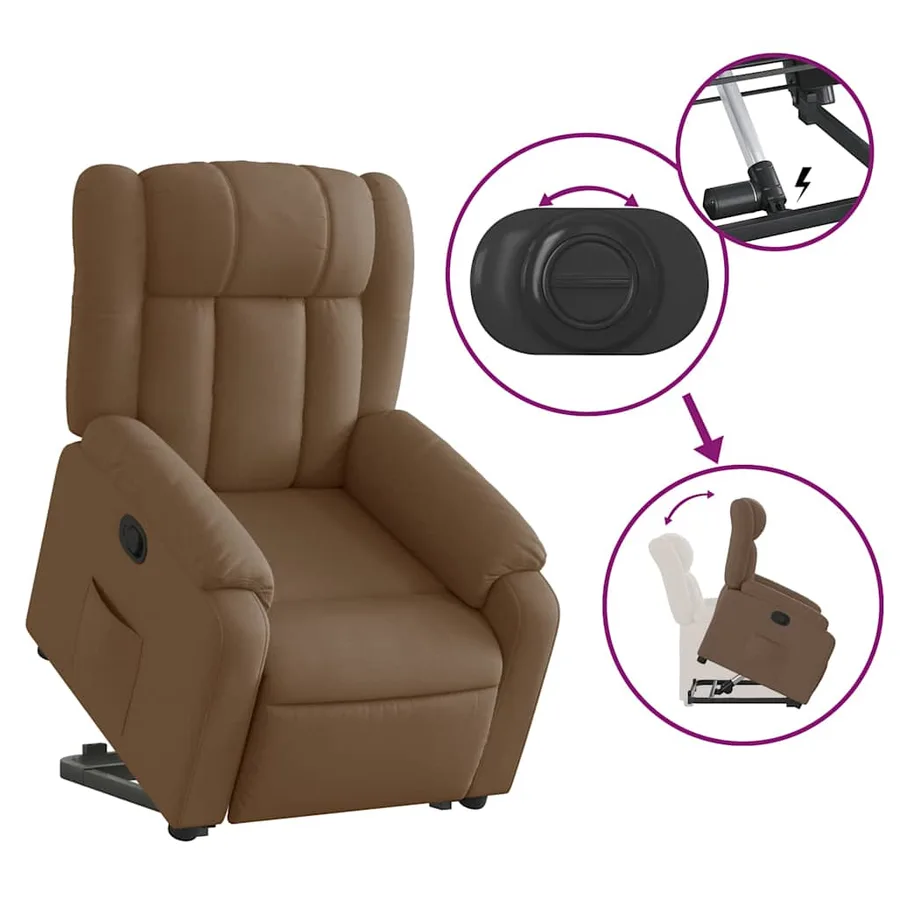 Fauteuil inclinable Marron Tissu - 6