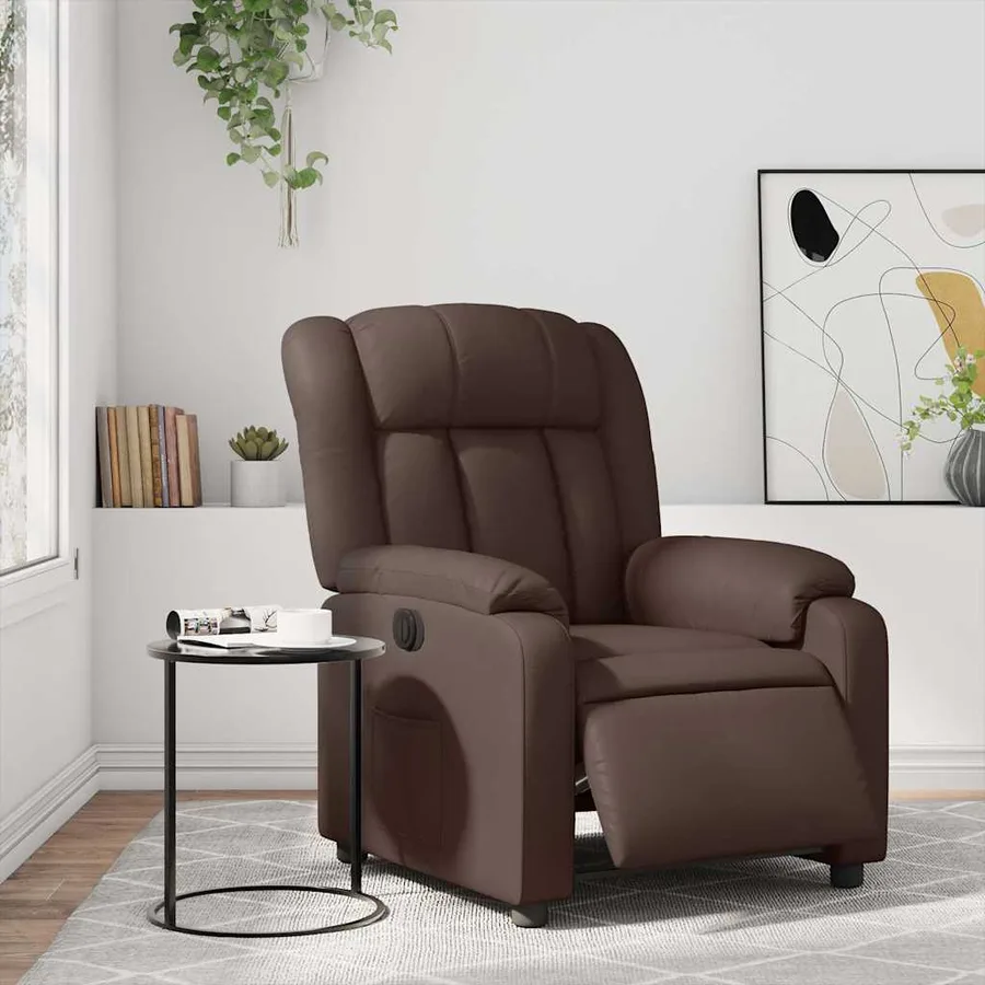 Fauteuil inclinable électrique Marron Similicuir - 15