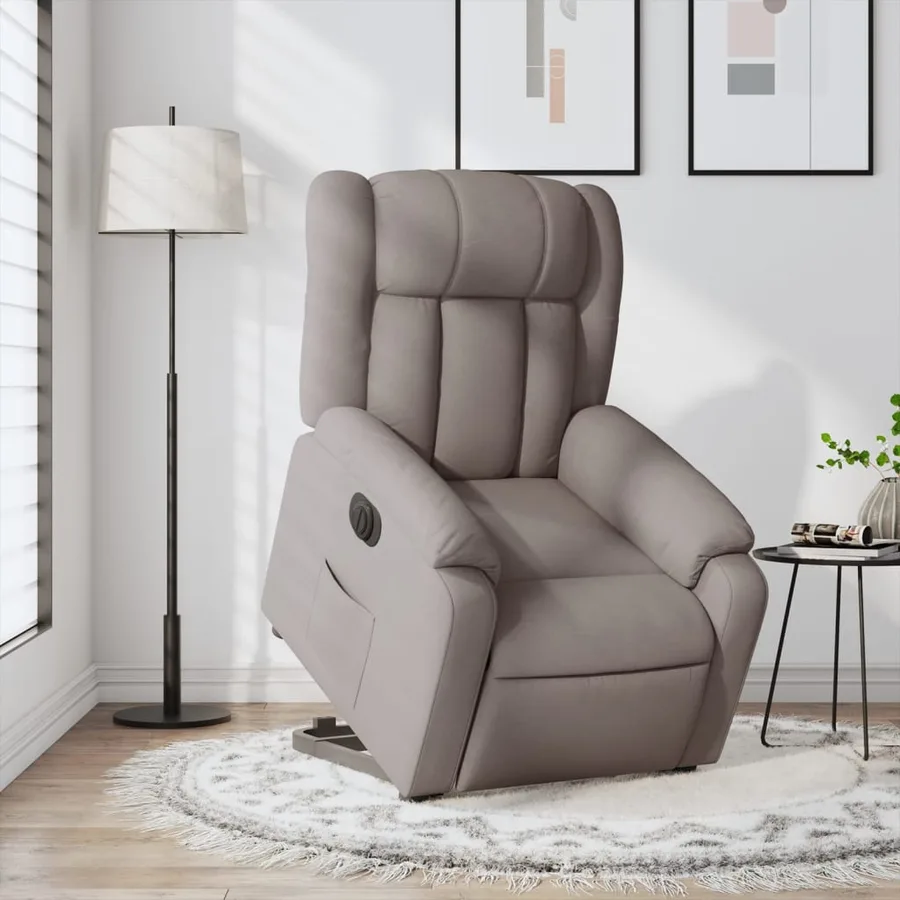 Fauteuil inclinable électrique taupe tissu - 15