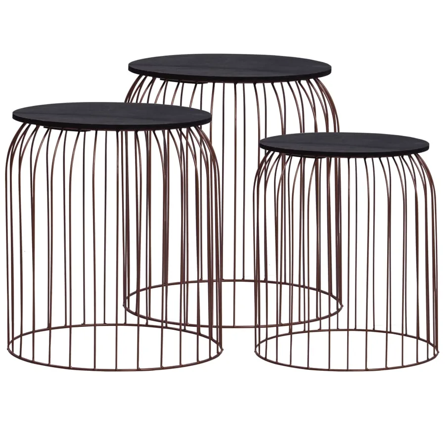 Table basse 3 pcs Cuivre - 2