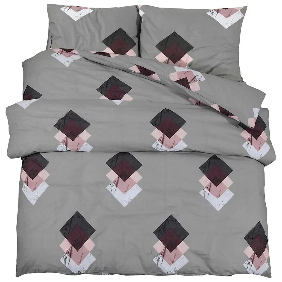 Ensemble de housse de couette Gris 140x200 cm Coton - 2