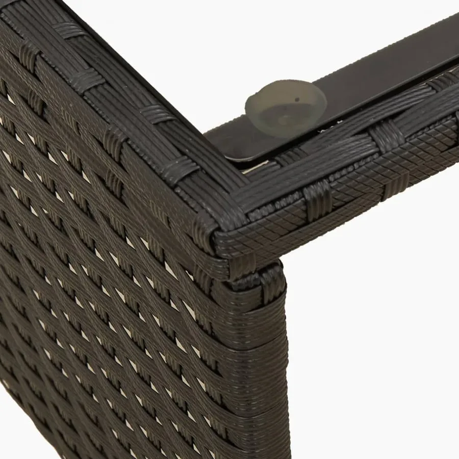 Canapé de jardin avec table et coussins en forme de L noir - 9